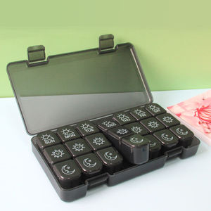 Organizador de Pastillas Semanal, 3 Tomas Diarias, 7 Días, Plástico, Portátil, 21 Compartimentos, Estuche para Vitaminas y Medicamentos de Viaje - Product Image 2
