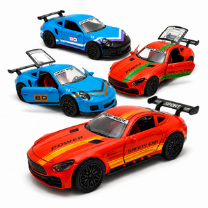 Venta al por mayor: Coche de juguete deportivo de carreras a escala 1:36 de aleación fundida a presión con alerón trasero abrible, puertas que se abren, ruedas de plástico y metal móviles, estilo <span class=keywords><strong>GTR</strong></span>. - Product Image 1