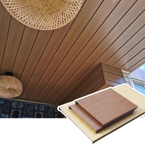 Componentes de revestimiento de grano de madera impermeables Panel de arco de aluminio Fascia de ventilación de lengüeta y ranura de cubierta para azulejos de techo - Product Image 1