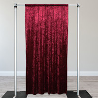 Rideau de fond en velours écrasé bordeaux, à passe-tringle, robuste, infroissable, pour mariage, studio photo, décoration d'événements