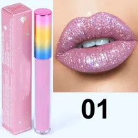 Private Label 6 Color Diamond Shiny Metallic Lip Gloss Vegan Lipstick Long Lasting Waterproof Customization