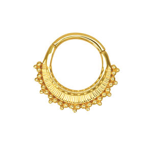 Lotus Wholesale - Pendientes de Aro Clicker de Oro Sólido de 9K, 14K, 18K, Anillo para la Nariz, Piercing de Oro Real, Joyería Fina para el Cuerpo - Product Image 4