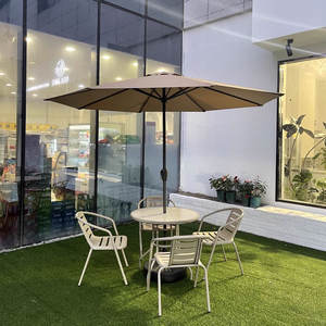 Parasol moderno de acero de 9 pies para exteriores, sombrilla para jardín, Hotel, playa, Patio, sombrillas y bases, sombrilla de poste central de hierro para uso en exteriores - Product Image 4