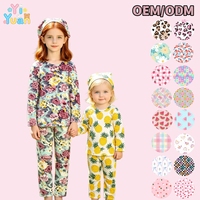 Pyjamas pour tout-petits imprimés saisonniers personnalisables et attrayants, 3 pièces, pantalon long, vêtements de nuit pour petites filles, coffret cadeau