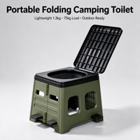 Toilette pliable légère et portable pour le camping, la randonnée et les situations d'urgence - Toilette de voyage en plastique PP imperméable pour adultes