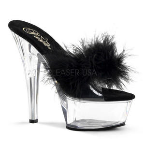 <span class=keywords><strong>Chaussons</strong></span> à plateforme à plumes de 15 cm pour soirée, style boîte de nuit, en dentelle transparente, sexy, fétichiste, exotique, pour modèles et travestissement, tendance - Product Image 5
