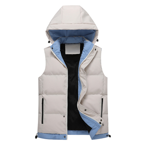 Gilet Décontracté Homme Automne et Hiver à Capuche, Veste <span class=keywords><strong>sans</strong></span> Manches Chaude Épaisse Personnalisable avec Poches - Product Image 2