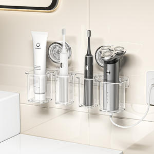 Wall-Mounted Punch-Free Plastic Banheiro Caixa De Armazenamento Ventosa Porta Escova De Dentes Multi-Compartimento Impermeável Eco-Friendly - Product Image 2