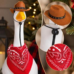 Conjunto de Disfraz Estilo Vaquero, Decoración para Porche con Ganso Blanco, Sombrero, Pañuelo y Accesorios - Product Image 3