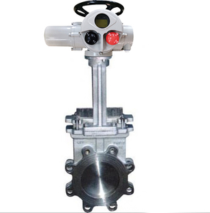 Porte coulissante motorisée en acier inoxydable 304 avec bride ANSI, porte à couteaux motorisée intelligente multi-tours - Product Image 1