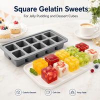 Moule à dessert en silicone à 10 cavités carrées pour gelée, pouding, bonbons et service de fête