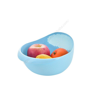 Panier de rangement rond en plastique SYH577 en gros, passoire et égouttoir multifonctionnels pour la cuisine domestique, style moderne, pour le lavage du riz - Product Image 1