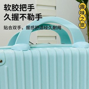 Mini <b>Makeup</b> <b>Case</b> 14 Inch Travel Carry On Suitcase Retro Lightweight Storage Bag With Zipper And Swivel Wheels - Product Image 3