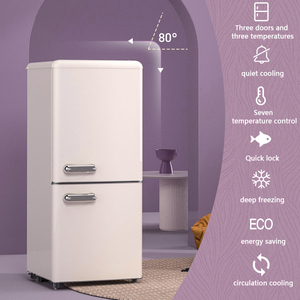 Refrigerador retro americano de gran capacidad, pequeño color para el hogar, doble puerta - Product Image 3