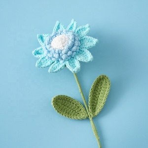 Venta al por mayor de girasoles tejidos a mano de una sola capa, diseño multicolor de ganchillo para decoración del hogar y festividades - Product Image 5