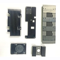 Pendingin Radiator Sirip Aluminium Hitam Universal Berkualitas Tinggi, Presisi, Terbaik, Murah, dan Dapat Disesuaikan untuk Elektronik Daya