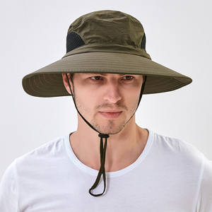 Chapeau de soleil pour hommes femmes imperméable grand chapeau seau Birm Protection UV Boonie chapeau pour pêche randonnée <span class=keywords><strong>jardin</strong></span> plage - Product Image 4