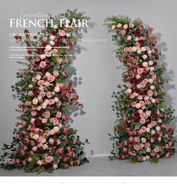 Fondo DE BODA 2024 Flor artificial con marco Flores de arco de boda blancas