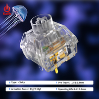 Interrupteur linéaire Kailh Jellyfish entièrement transparent en PC avec contact en bronze phosphoreux pour la production de claviers de jeu RGB pleine taille