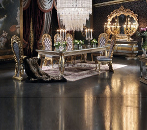 OE-FASHION custom Francese Dell'annata Naturale In Legno di Quercia intagliato piazza superiore di <span class=keywords><strong>vetro</strong></span> Tavolo Da Pranzo e sedie mobili per la casa - Product Image 3