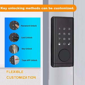 लकड़ी के स्टील दरवाजा स्मार्ट होम फिंगरप्रिंट रिकग्निशन के लिए स्लेज इनकोड स्मार्ट वाईफाई डेडबोल्ट लॉक लॉक - Product Image 2