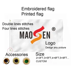 Fabrika yapımı özelleştirilmiş bayrak banderas para sublimar süblimasyon nakış afiş el bahçe araba bayrakları ile logo özel baskı