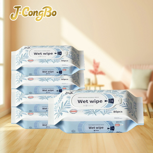 Lingettes humides biodégradables pour bébés J.CongBo Private Label à base d'aloe vera, 80 lingettes, motif perle, confort optimal, lingettes humides pour bébés - Product Image 1