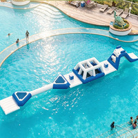 Parc aquatique gonflable commercial modulaire en PVC pour piscine, parcours d'obstacles aquatiques pour divertissement en plein air