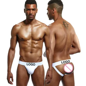 individuelles logo bio-baumwolle unterwäsche boxershorts niedrige höhe tanga mini bikini sexy dessous jock strap für männer