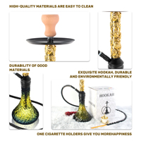 Ensemble de chicha arabe de luxe en résine artisanale avec finition miroir, couleurs et logo personnalisables