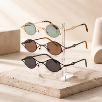2025 tendance personnalisée par les clients mystérieux petit cadre ovale en métal mode femmes hommes lunettes de soleil
