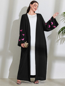 Abaya Árabe de Oriente Medio, Vestido Musulmán para Mujer, Manga Larga, Abayas Bordadas, Túnica Jalabiya para Mujer, Túnica para el Hogar, Femme - Product Image 1