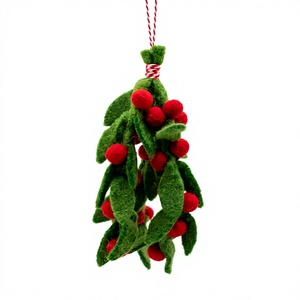 Guirnalda de Visco de Primera Calidad, 100% Lana Certificada, Hecha a Mano, Ecológica, Tradicional, Personalizable, con Bayas Rojas, para Colgar en la Pared, Decoración Navideña - Product Image 2