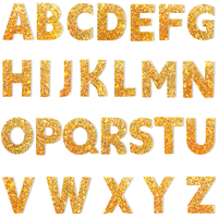 Parches de Lentejuelas con Letras del Alfabeto Doradas, Apliques Brillantes Termoadhesivos de la A a la Z para Ropa, Bolsos, Accesorios DIY con Nombre