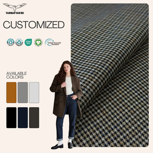 New Polyester Rayon Houndstooth dệt vải mềm bền có cấu trúc TR thời trang vải cho phù hợp với áo khoác váy womenswear may mặc - Product Image 1
