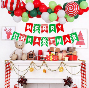 Arbre de noël bonhomme de neige Santa Elk lunettes suspendus tourbillons bannières rideau feuille ballon <span class=keywords><strong>Photo</strong></span> accessoires pour joyeux noël fête décor - Product Image 3