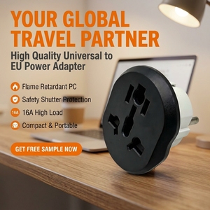 <span class=keywords><strong>Adaptateur</strong></span> de voyage universel avec mise à la terre 16A 250V, convertisseur de <span class=keywords><strong>prise</strong></span> EU pour US, UK, AU vers Europe, <span class=keywords><strong>prise</strong></span> multi-standard, certifié CE - Product Image 1