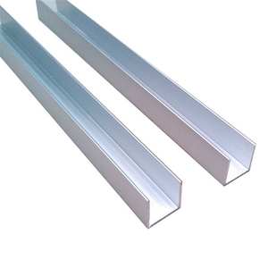 Buona qualità argento anodizzato estrusione 40*40*1.2mm alluminio <span class=keywords><strong>U</strong></span> canale con flangia - Product Image 1