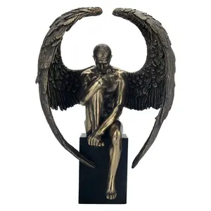 Бронзовый человек Ангел скульптура металлическая Мужская фигурка художественная статуя