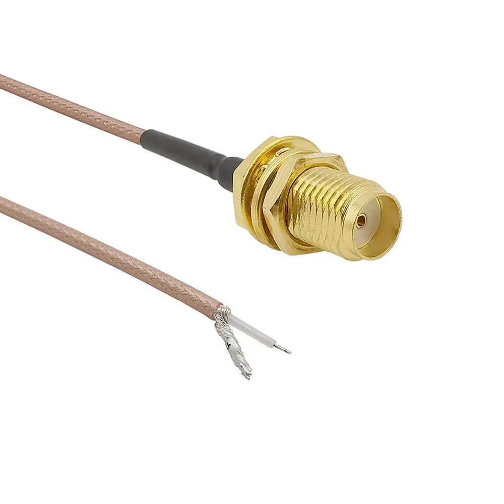 RG316 tel 100mm SMA dişi PCB lehimleme/kaynak anteni koaksiyel Pigtail kablo