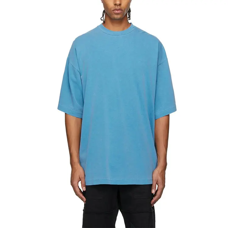 Factory Price Manufacturer Wholesale Men Fashion Breathable Plain Longline T-Shirt 220 GSM Cotton Khaki Green T Shirt With Logo