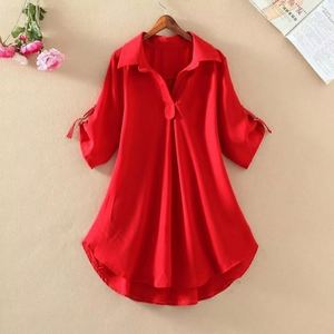 Camisas Holgadas para Mujer, Camisa Informal de Moda de Talla Grande, Blusa de Verano con Cuello en V y Estampado - Product Image 5