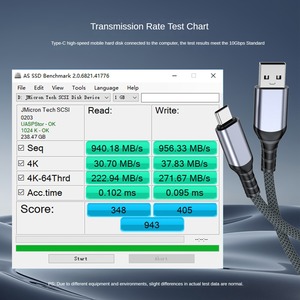 Câble de données USB 3.2 Type-C en nylon <span class=keywords><strong>Zoe</strong></span> Preferred, <span class=keywords><strong>charge</strong></span> rapide, transfert haute vitesse 10 Gbps, <span class=keywords><strong>charge</strong></span> 3A, câble tressé pour voiture, appareil photo, imprimante - Product Image 3