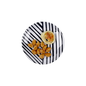 Bestwares Fabricants d'assiettes en mélamine Belles assiettes en mélamine à rayures noires <span class=keywords><strong>et</strong></span> blanches Assiette à dîner de 6/8 pouces - Product Image 6