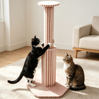 Arbre à chat hexagonal de luxe en liège naturel, griffoir vertical à double colonne, surface en feutre rayé, pour intérieur
