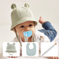 Productos para Bebés de Uso Diario, Cadena para Chupón, Gorro, Babero, Textura Suave que No Irrita la Piel