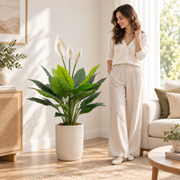 Spathiphyllum artificiel avec têtes de fleurs, plante en pot artificielle, fleurs tropicales, centres de table, accessoires de jardin, designs personnalisés