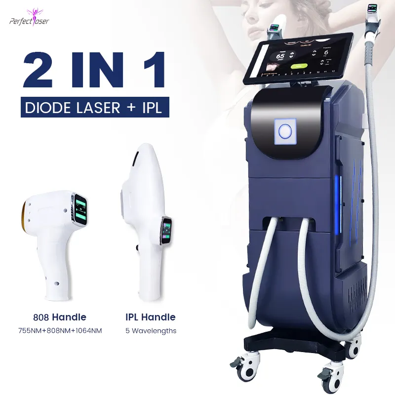 2 in 1 2 year warranty multifunctional ipl opt and hair removal diode laser 3 waves machine