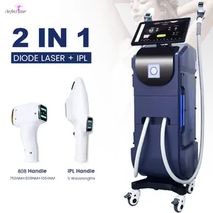 2 trong 1 2 năm bảo hành đa chức năng IPL OPT và tẩy lông Diode Laser 3 sóng máy