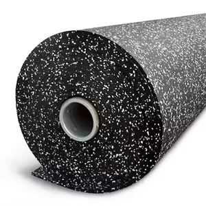 Pure or Pure+Colorful Dots Gym Floor Roll 3-15 mm Rubber Protective Flooring